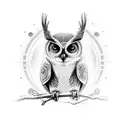 half cybernetic owl tattoo design idea