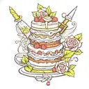 wedding cake meal tattoo design idea