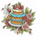wedding cake meal tattoo design idea