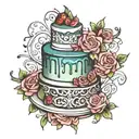 wedding cake meal tattoo design idea
