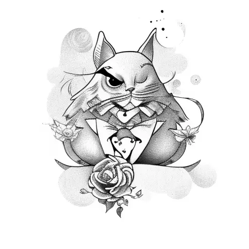 Alice in wonderland tattoo design idea