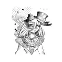 Alice in wonderland tattoo design idea