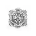 An ankh symbol with flames representing activism and passion tattoo design idea