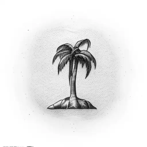 Palm tree with Puerto Rico flag tattoo design idea