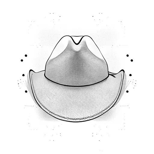cowboy hat and revolver tattoo design idea