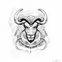 aries zodiac ram on fire tattoo design idea