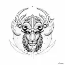aries zodiac ram on fire tattoo design idea