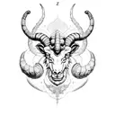 aries zodiac ram on fire tattoo design idea