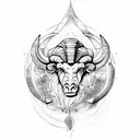 aries zodiac ram on fire tattoo design idea