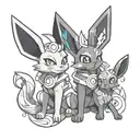 Umbreon and eevee tattoo design idea