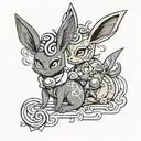 Umbreon and eevee tattoo design idea