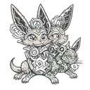 Umbreon and eevee tattoo design idea