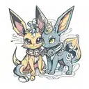 Umbreon and eevee tattoo design idea