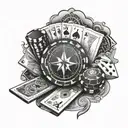 casino style tattoo to symbolize chance tattoo design idea