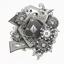 casino style tattoo to symbolize chance tattoo design idea