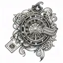 casino style tattoo to symbolize chance tattoo design idea