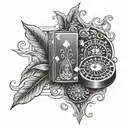 casino style tattoo to symbolize chance tattoo design idea