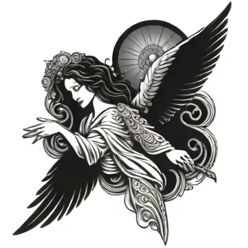 Angel of Love and Protection  tattoo design idea