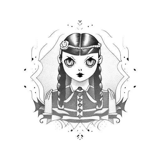 Wednesday Addams tattoo design idea