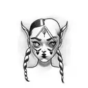 Wednesday Addams tattoo design idea