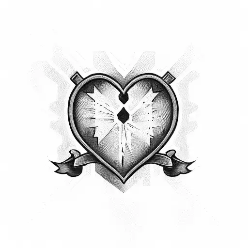 heart shape with double j letters  tattoo design idea