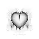 heart shape with double j letters  tattoo design idea