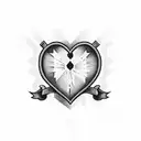 heart shape with double j letters  tattoo design idea