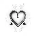 heart shape with double j letters  tattoo design idea