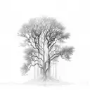 trees, lightning, veins tattoo design idea