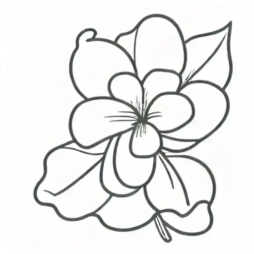 A minimalist design of a flower incorporated with a silhouette of Patrick from Spongebob Squarepants tattoo design idea