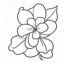 A minimalist design of a flower incorporated with a silhouette of Patrick from Spongebob Squarepants tattoo design idea