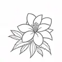 A minimalist design of a flower incorporated with a silhouette of Patrick from Spongebob Squarepants tattoo design idea