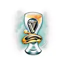Guinness with dolphin and chess piece tattoo design idea