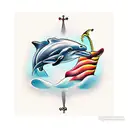 Guinness with dolphin and chess piece tattoo design idea