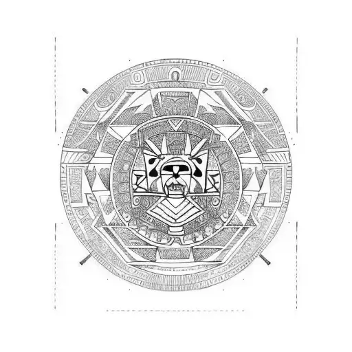Aztec calendar tattoo design idea