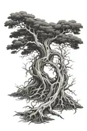 familly tree roots tattoo design idea