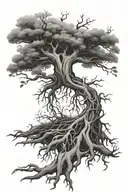 familly tree roots tattoo design idea