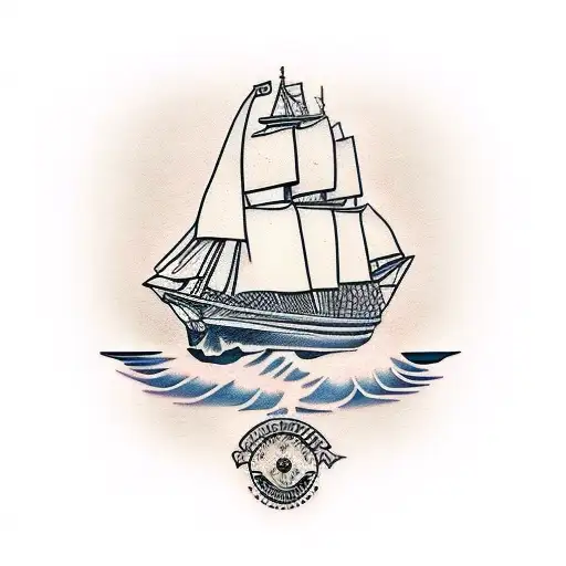 clipper ship tattoo design idea