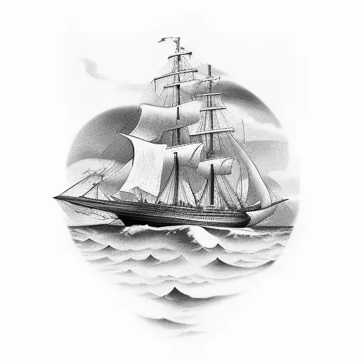 clipper ship tattoo design idea