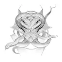 snake, lightning, sacred geometry tattoo design idea