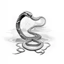 snake, lightning, sacred geometry tattoo design idea