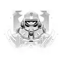 An Overwatch character dressed in traditional Japanese attire tattoo design idea