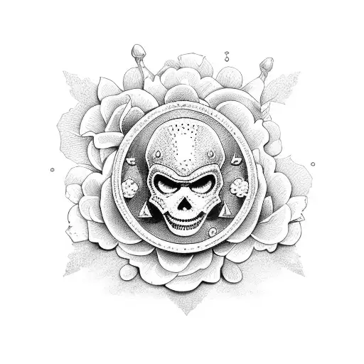 ancre marine entourée de fleur de cerisier tattoo design idea