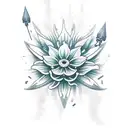 ancre marine entourée de fleur japonaise tattoo design idea