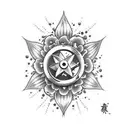 ancre marine entourée de fleur japonaise tattoo design idea