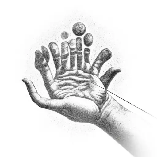 God is destroy all religious symbols in his hand tattoo design idea