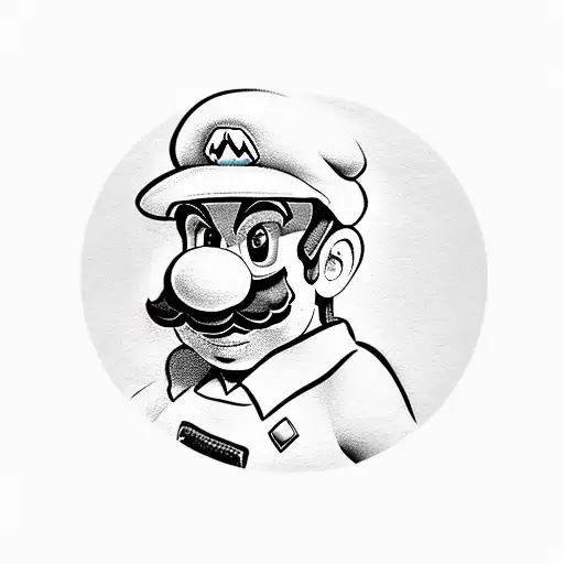 swag mario tattoo design idea