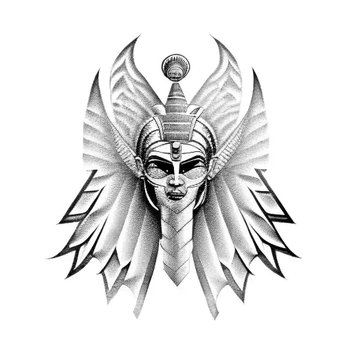 Torque, Egyptian Gold, Greek dark demon wings tattoo design idea