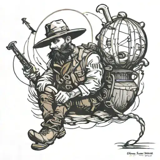 Hunt Showdown and balloon with anchor tattoo design idea