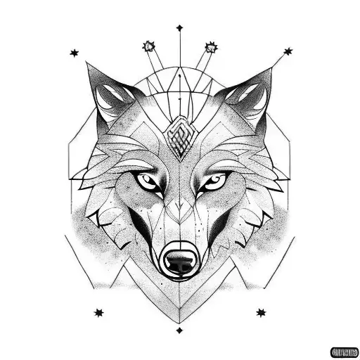 Wolf viking  tattoo design idea